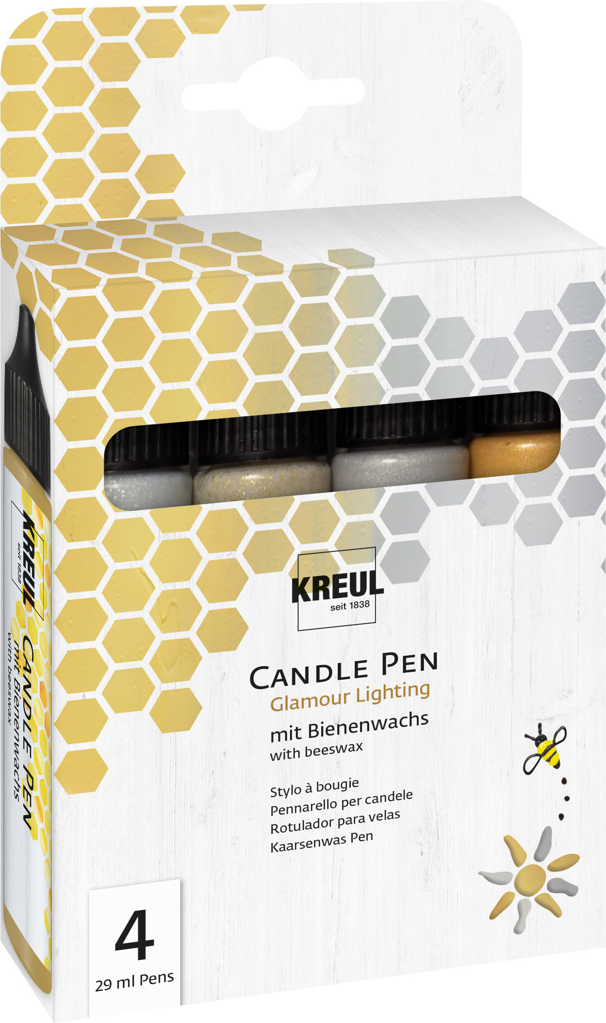 KREUL Sada CANDLE PEN na malování svíček GLAMOUR 4 ks