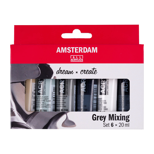 Amsterdam Akrylové barvy - sada 6 x 20 ml - Gray