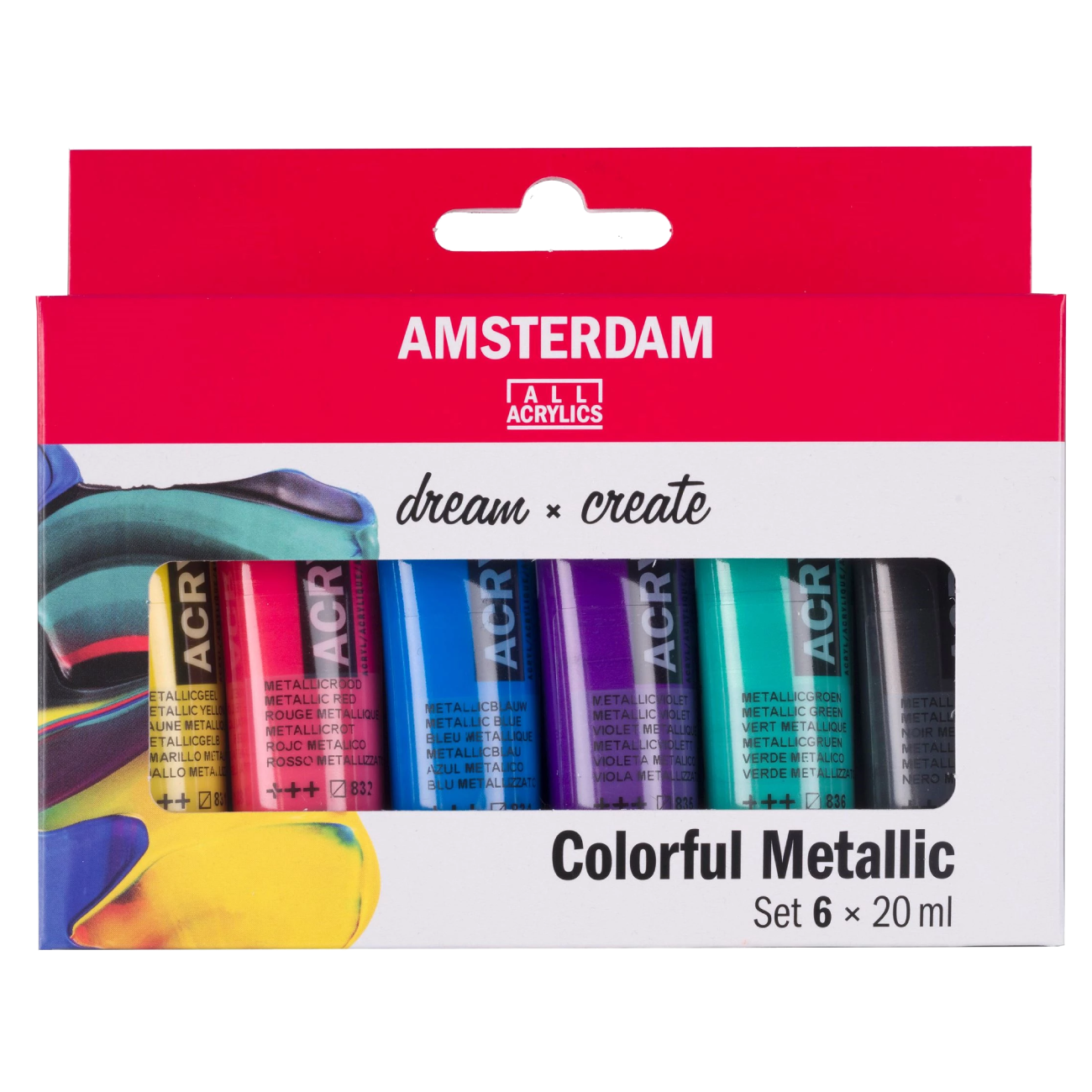 Akrylové barvy Amsterdam - sada 6x20 ml - Colorful Metallic